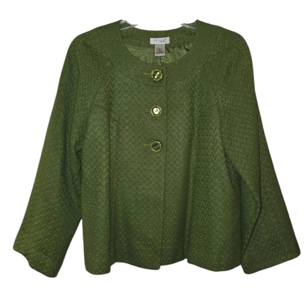 Kim Rogers Signature Green Textured Blazer Jacket